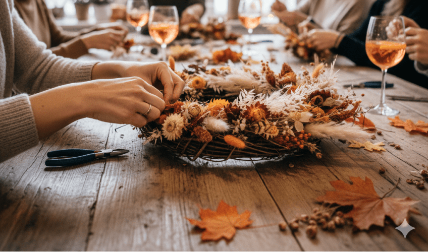 Herbstkranz binden
