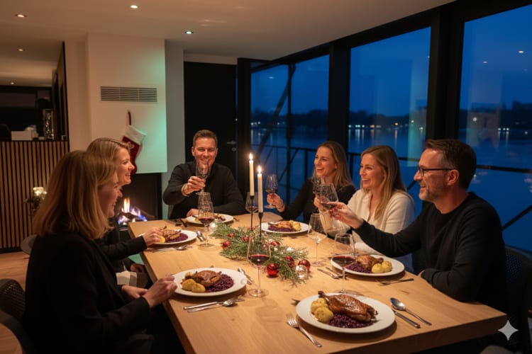 Weihnachtsfeier Hausboot am Wannsee