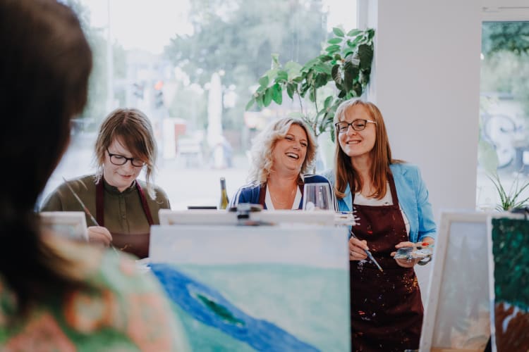 Weinprobe mit Malsession Berlin