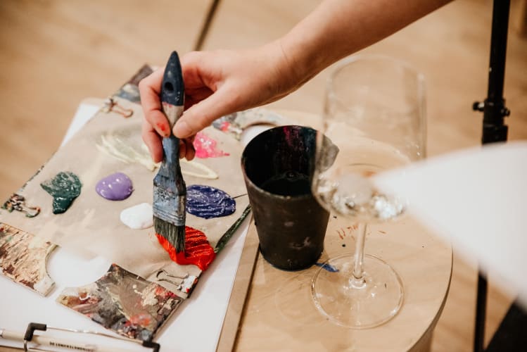 Weinprobe mit Malsession