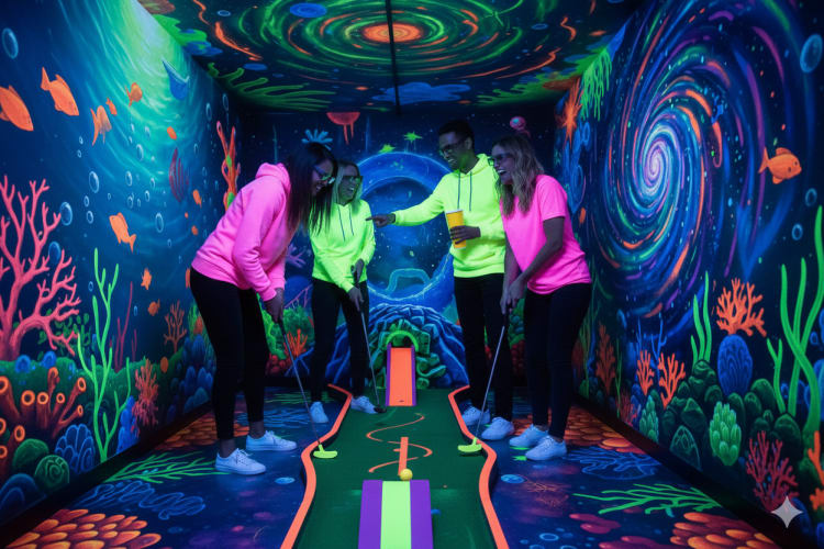 Schwarzlicht Minigolf in Asperg