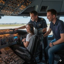 Fliegen im Simulator preview