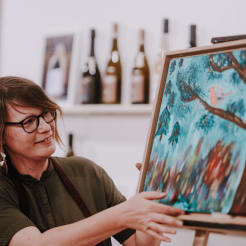 Weinprobe mit Malsession Frankfurt preview