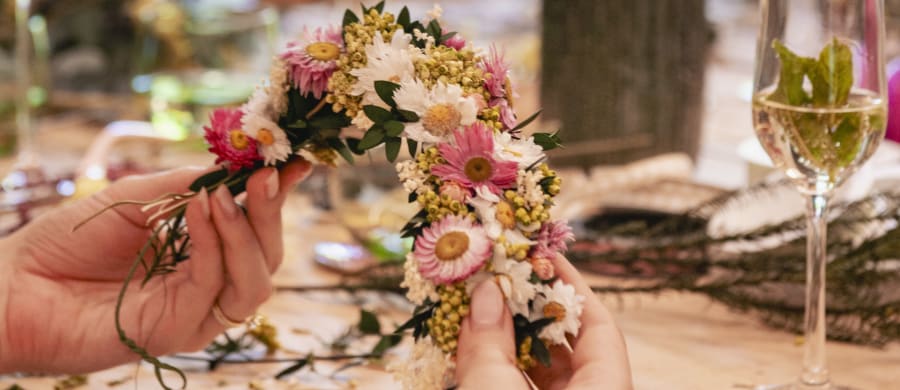 Blumen Haarkranz Workshop München