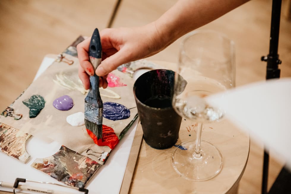 Weinprobe mit Malsession