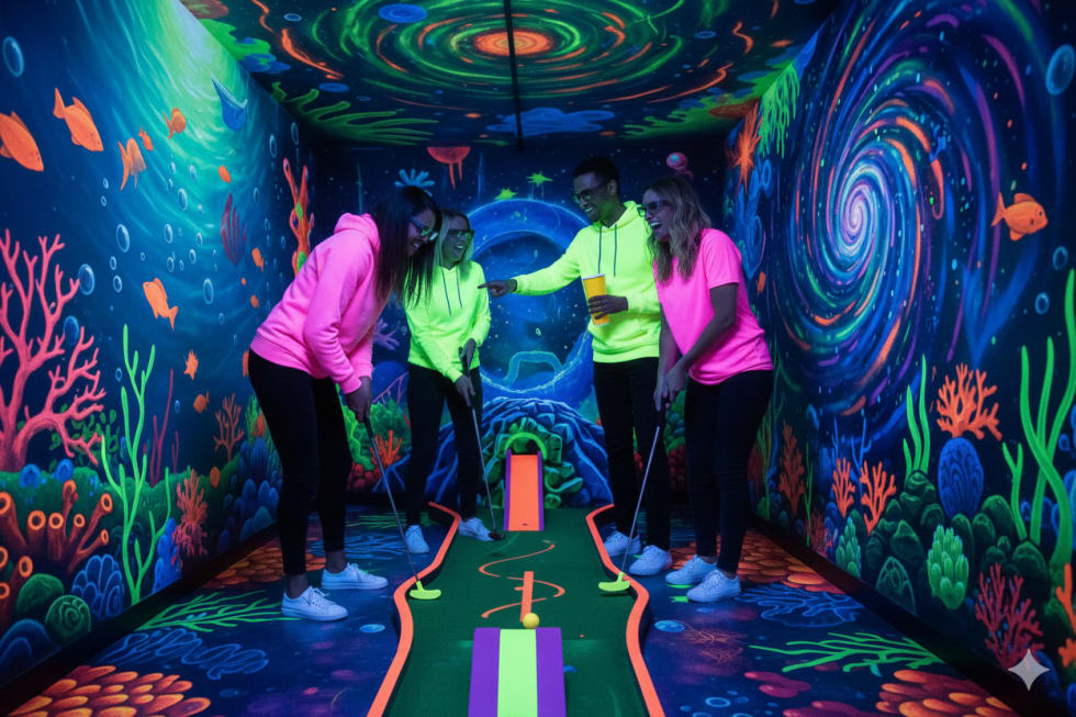Schwarzlicht Minigolf in Asperg