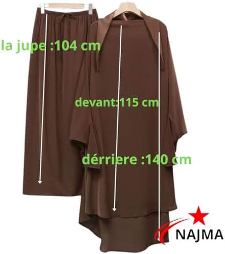 Vue 4 de Jilbab Avec Jupe Pas