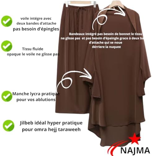 Vue 5 de Jilbab Avec Jupe Pas