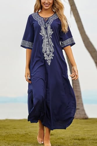 Vue 4 de Femmes Broderie Caftan Surdimensionne