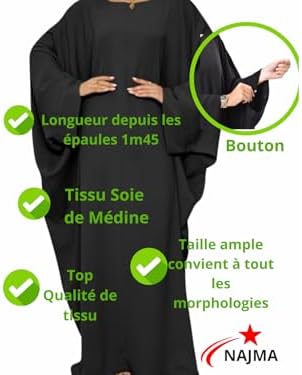 Vue 6 de Abaya Femme Style Kimono