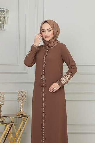 Vue 6 de Manches Brodees Abaya Pour