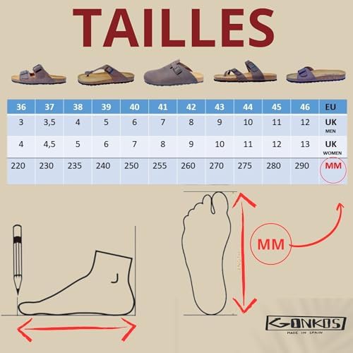 Vue 5 de Sandales Tongs En Cuir