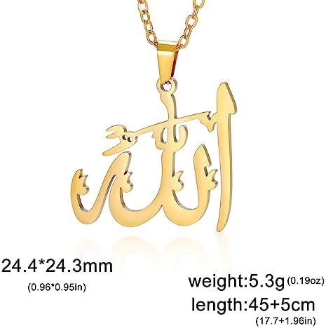 Vue 6 de Collier Allah Islamique Pendentif