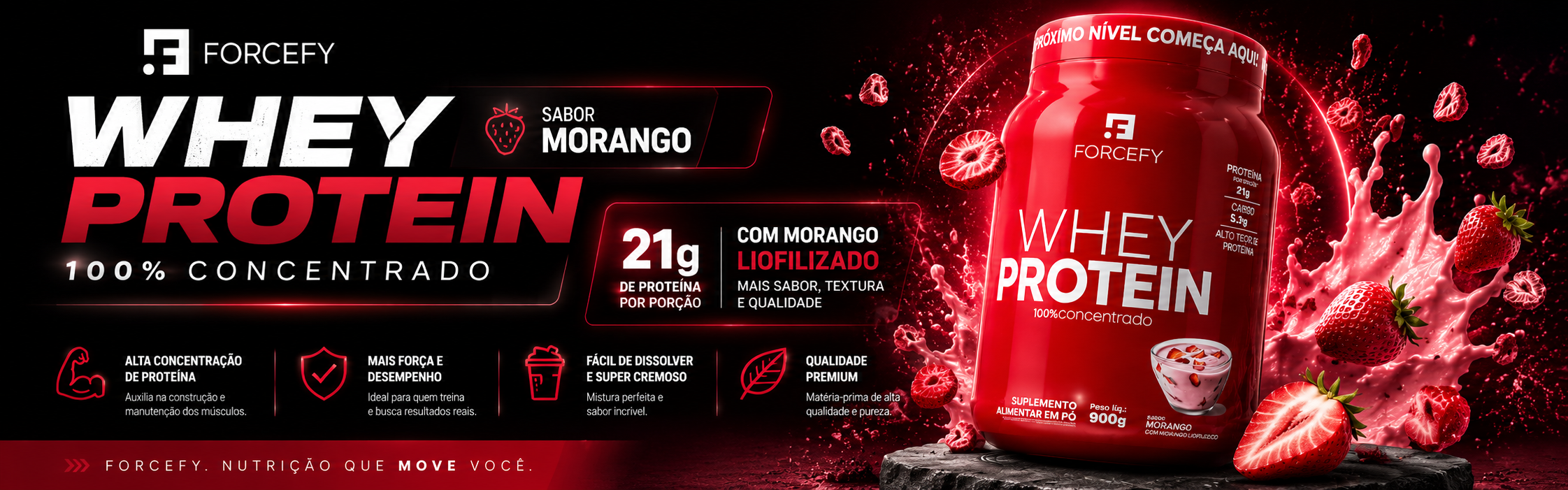 Whey de morango