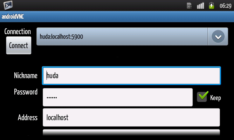 Android VNC Settings