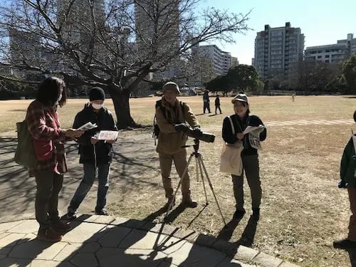 鳥の観察会と草笛体験