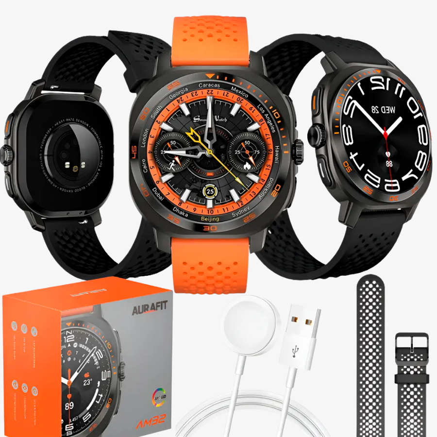 Relógio Smartwatch Aurafit AM32 2 Pulseiras