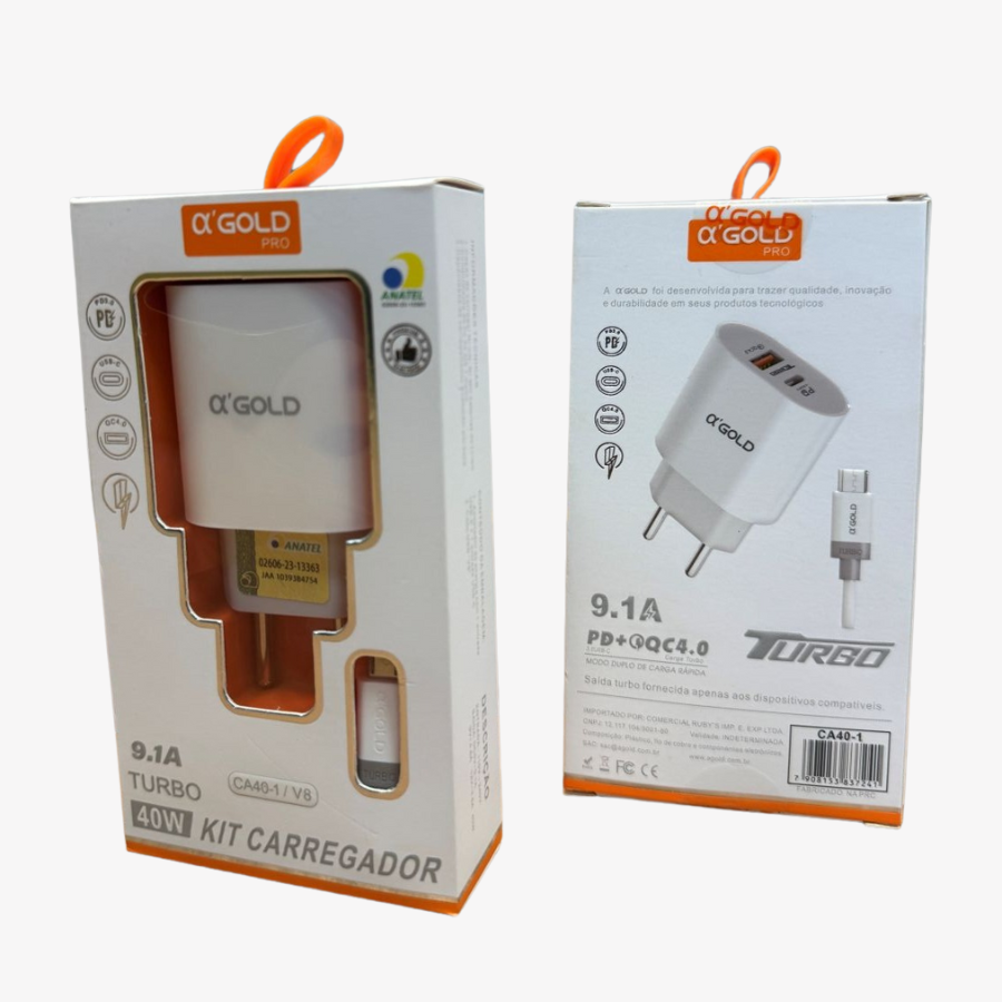 Carregador Turbo 40W TIPO-V8 Para TIPO-A – foto 2
