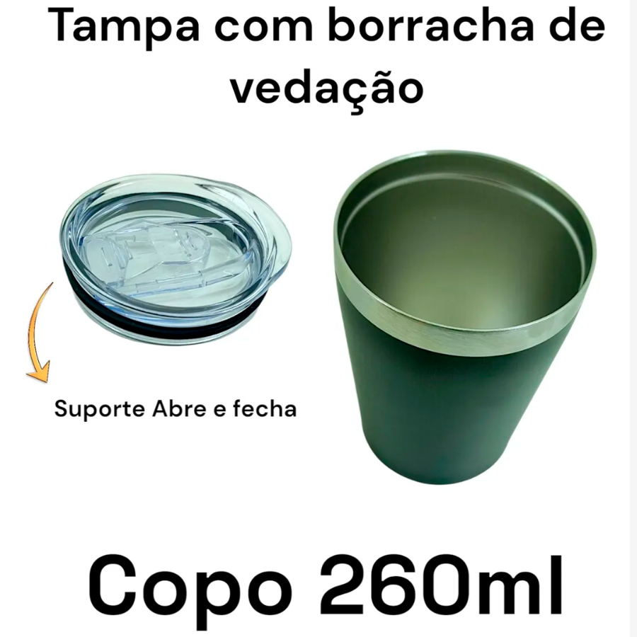 Copo Térmico Pequeno com Tampa 260ML