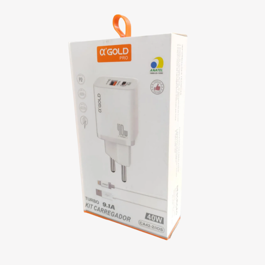 Carregador Turbo 40W TIPO-IOS para TIPO-A