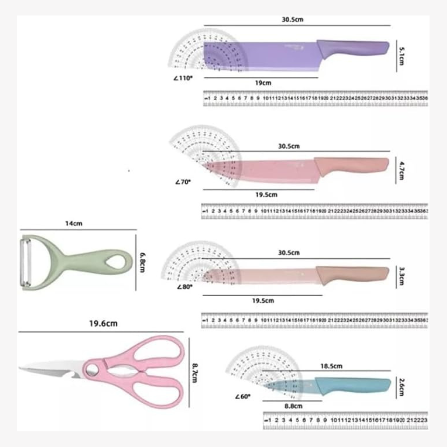 Faqueiro 6 peças colorido