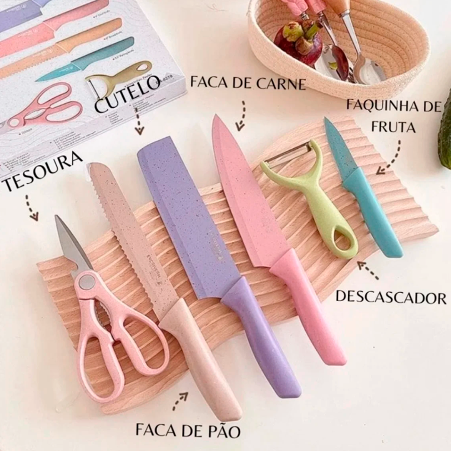 Faqueiro 6 peças colorido