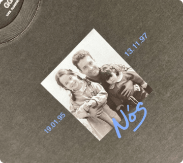 Foto de família aplicada em peça personalizada