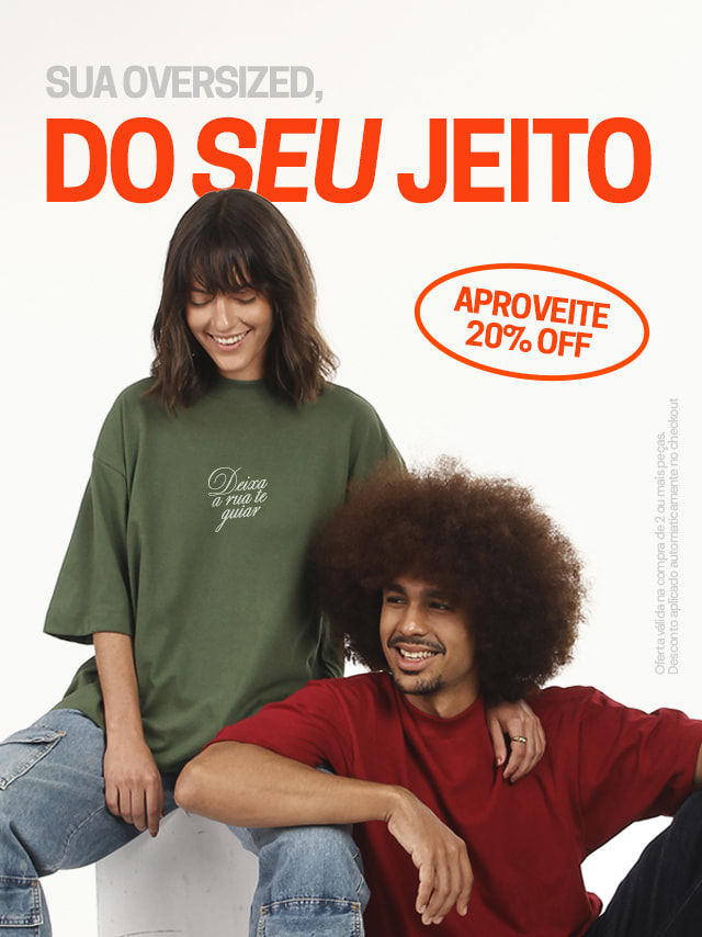 Banner da campanha de camiseta oversized Dimona