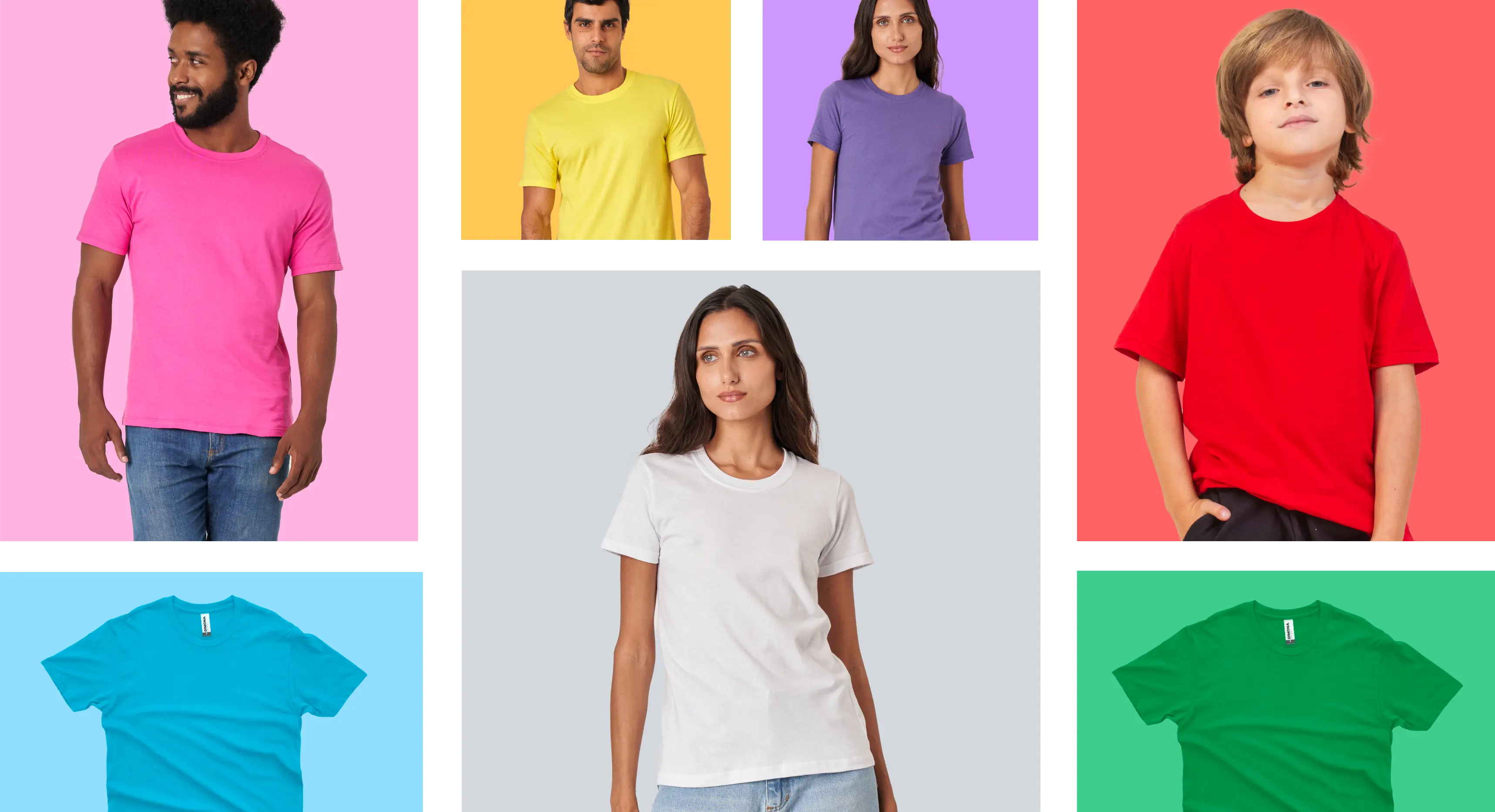 Camisetas de diversas cores da Dimona.