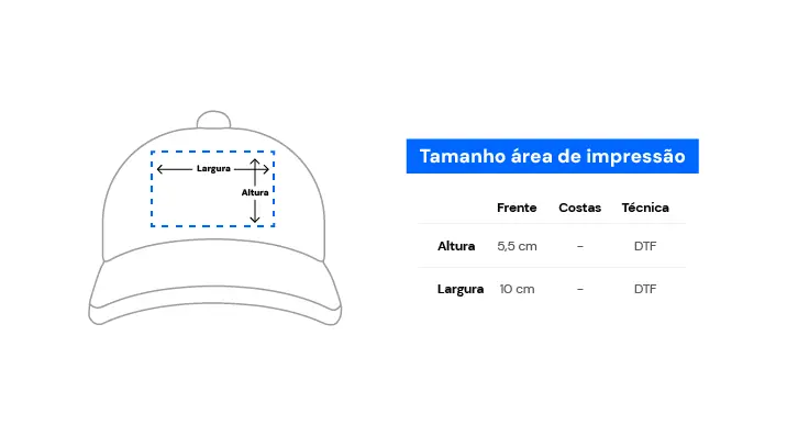 Imagem da área de impressãoBoné Quality Americano inteiro