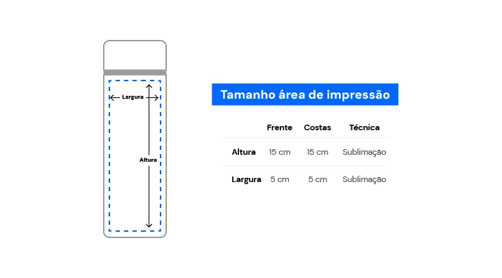 Imagem da área de impressãoGarrafa Térmica Personalizada