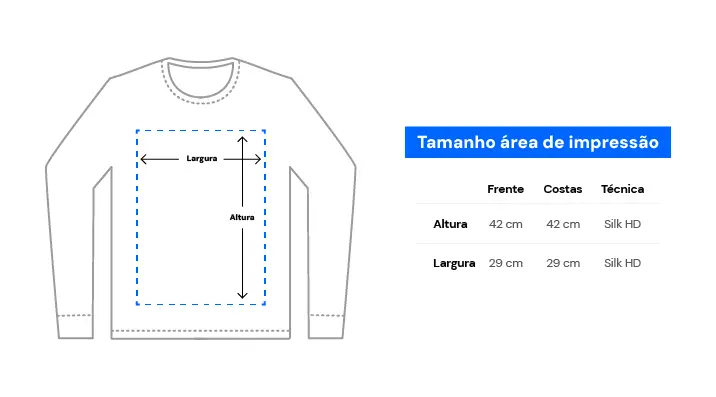 Imagem da área de impressãoMoletom Blusão Quality