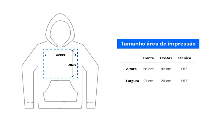 Imagem da área de impressãoMoletom Canguru Quality