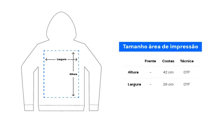 Imagem da área de impressãoMoletom Com Zíper Quality