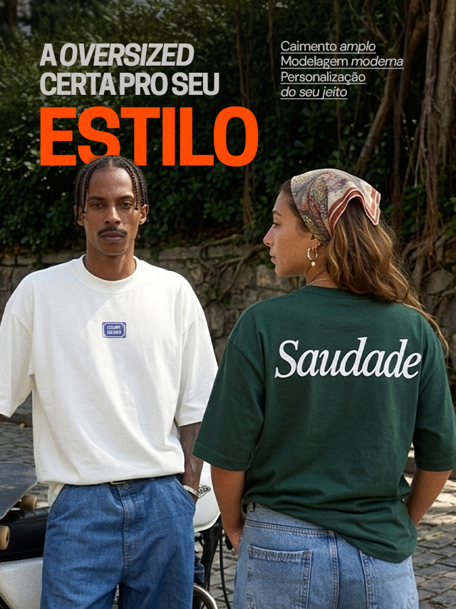 Banner da campanha de camiseta oversized Dimona