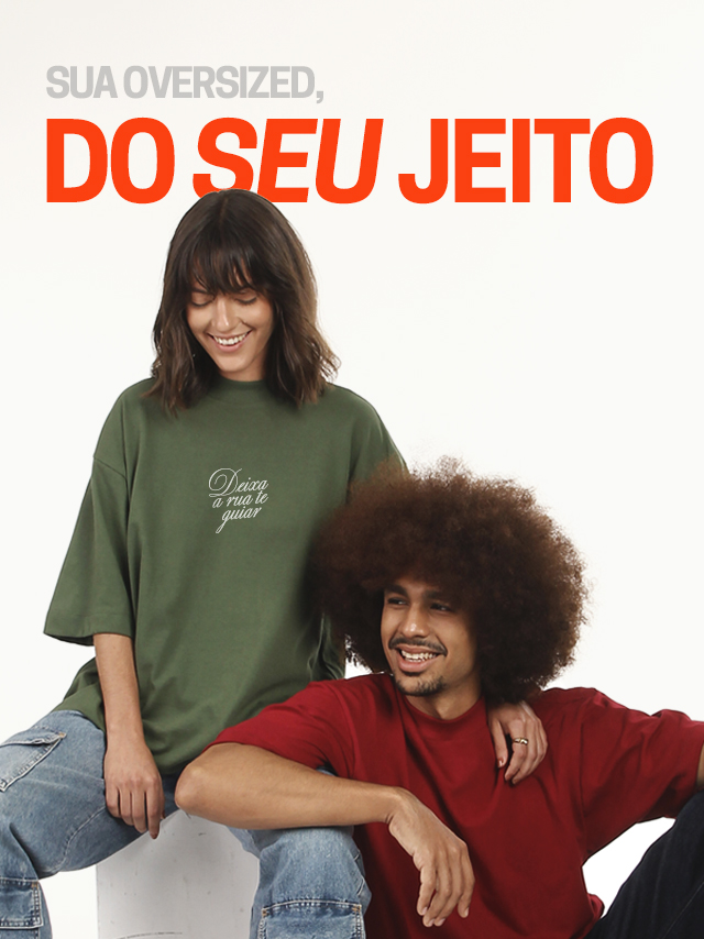 Banner da campanha de camiseta oversized Dimona