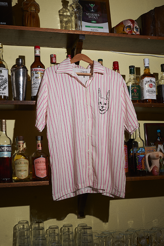 Camisa de Botão Listrada Coelho