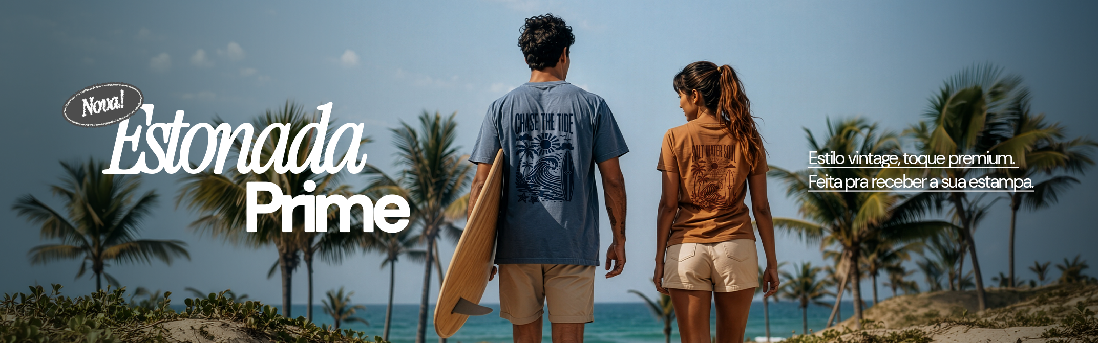Banner da campanha de camiseta estonada Dimona