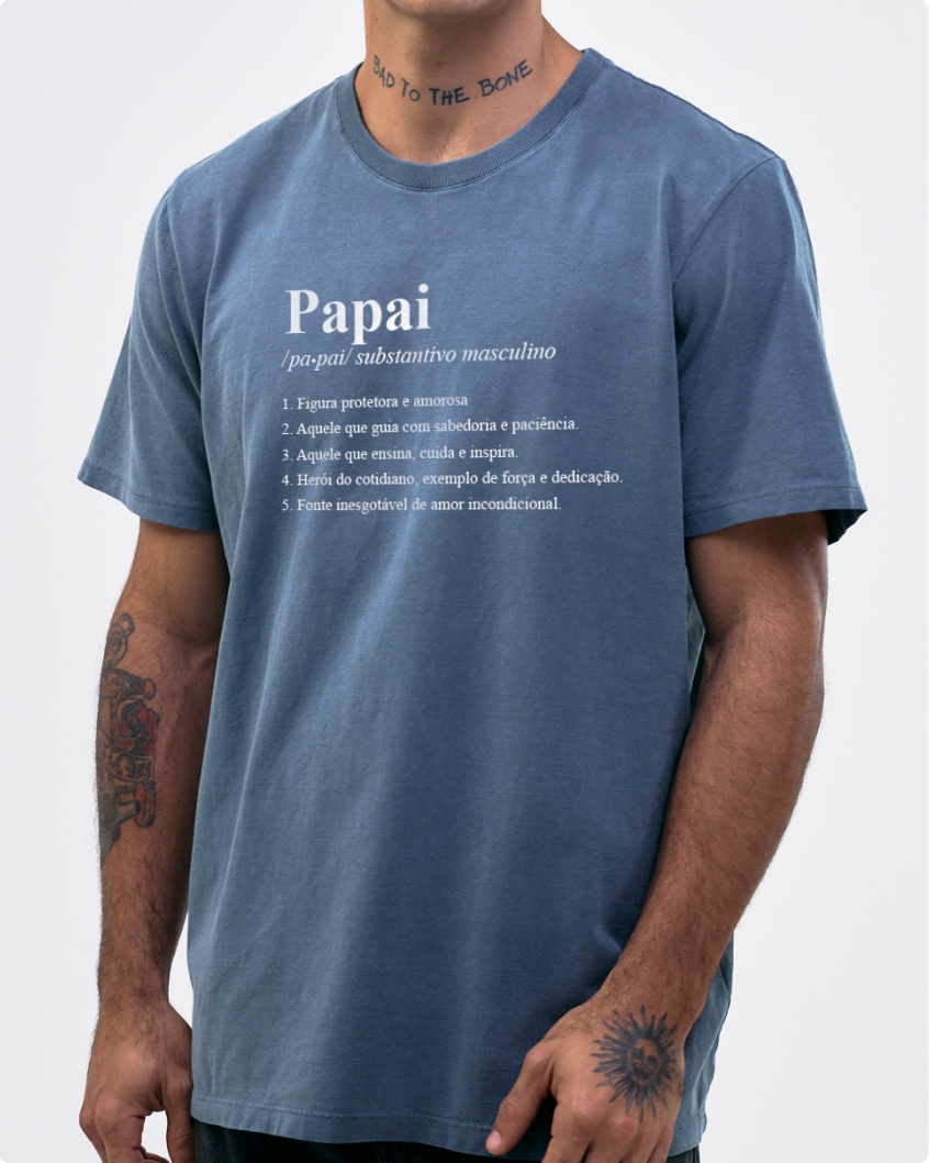 Camiseta azul personalizada para papai