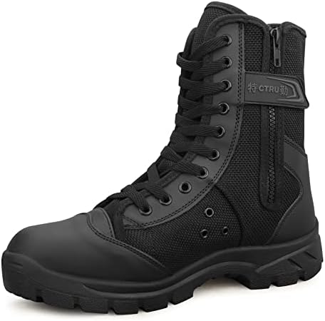 Vue 2 de Hommes Bottes Militaires Noires