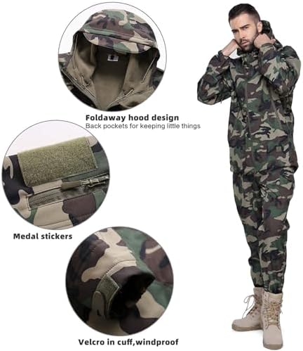 Vue 2 de Hommes Softshell Vestes Militaire