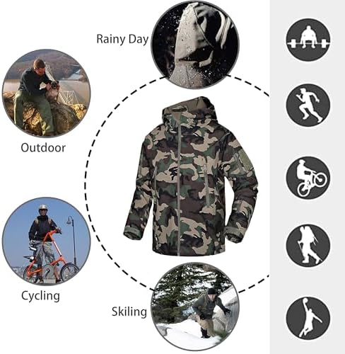 Vue 4 de Hommes Softshell Vestes Militaire