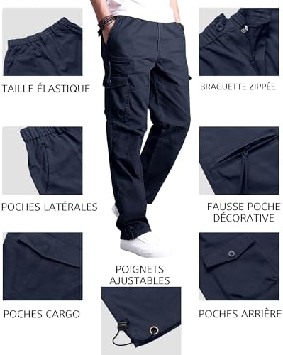 Vue 5 de Pantalons Cargo Homme Taille