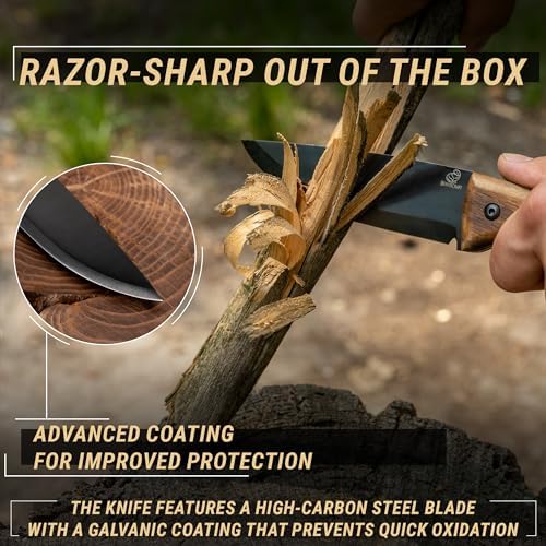 Vue 4 de Beavercraft Couteau Bushcraft Full