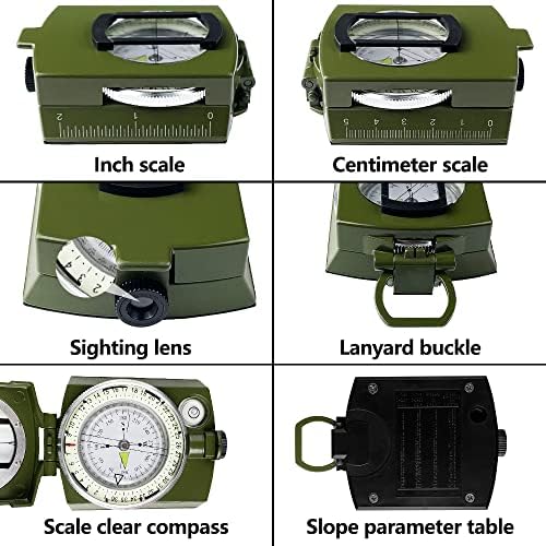 Vue 3 de Gvolatee Boussole Multifonctionnelle Militaire