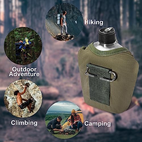 Vue 3 de Gourde Militaire En Acier