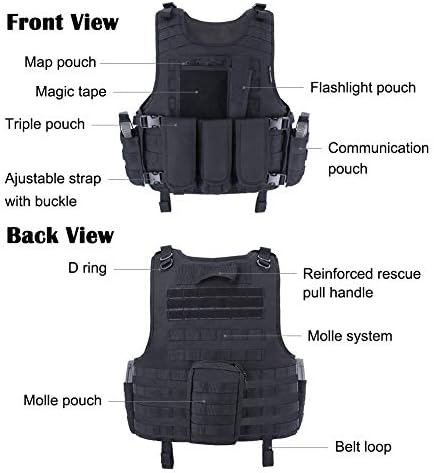 Vue 3 de Gilet Airsoft Molle Gilet