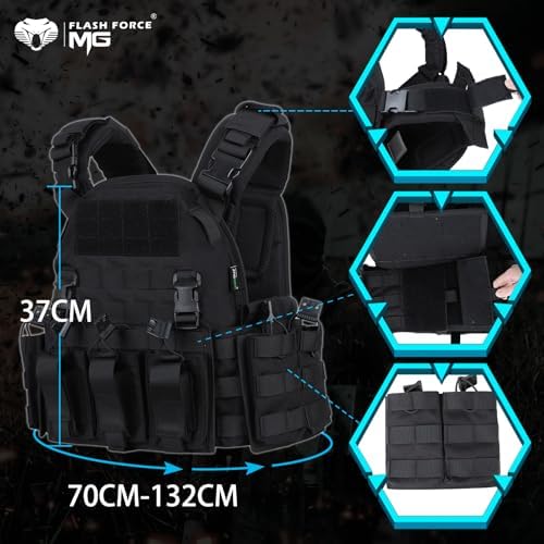 Vue 3 de Mgflashforce Gilet Tactique Molle