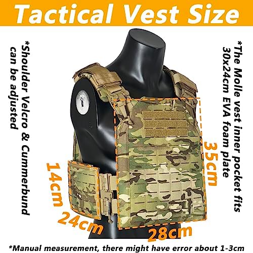 Vue 3 de Gilet Tactique Militaire Airsoft
