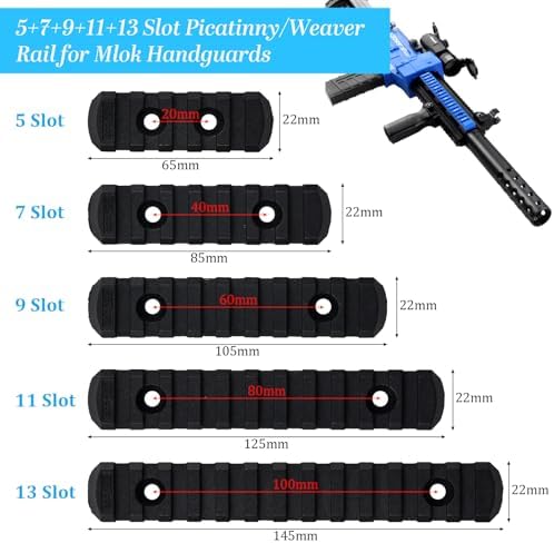 Vue 2 de Pcs Rails Picatinny Abs